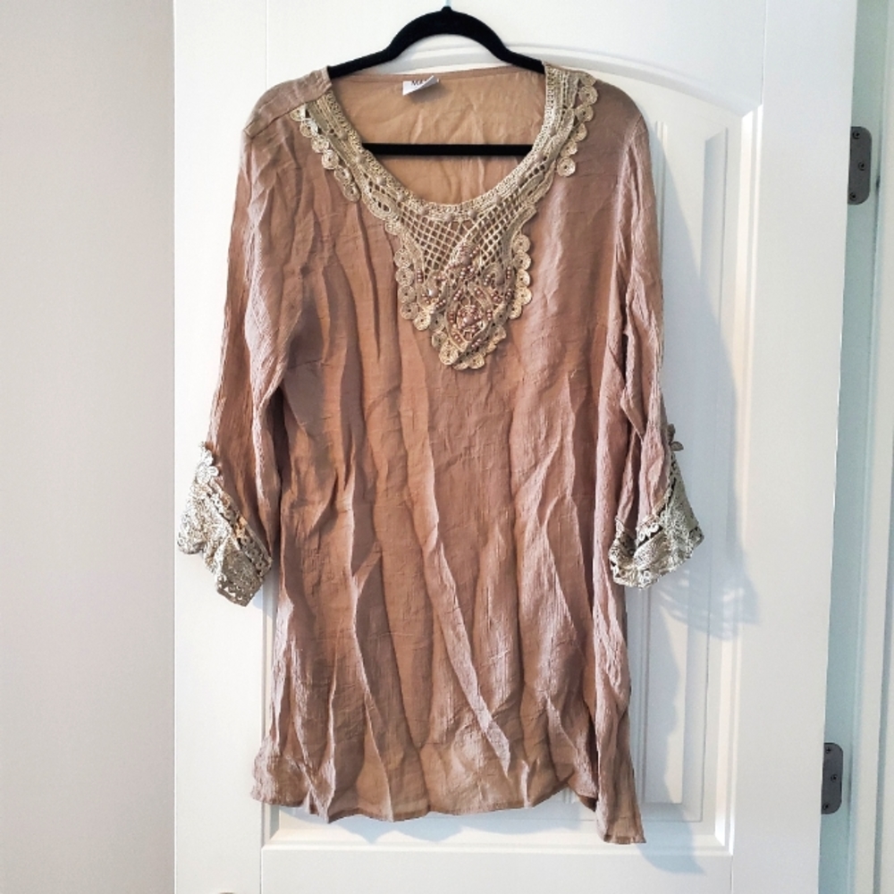 Lightweight beaded flowy top